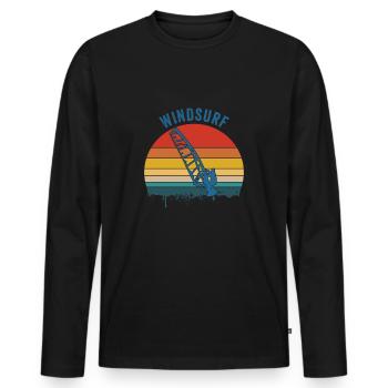 Windsurfen Windsurfen - Männer Premium Bio Langarmshirt - Schwarz - Vorne - Nico (187cm)