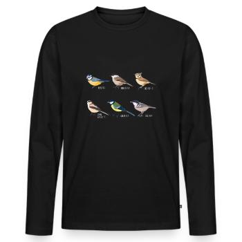 Tit Bird Collection - Vogelbeobachtungsgeschenk - Männer Premium Bio Langarmshirt - Schwarz - Vorne - Nico (187cm)