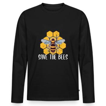 Imker Speichern Sie das Bienen-Imkereigeschenk - Männer Premium Bio Langarmshirt - Schwarz - Vorne - Nico (187cm)