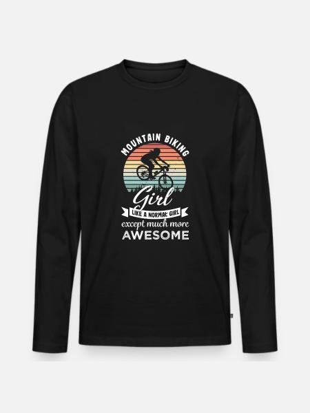 Fantastisk mountainbike-pige MTB-gave - Premium økologisk langærmet T-shirt til mænd - sort