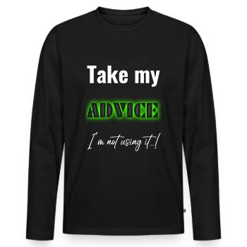 Funny Funny Funny Funny Funny Funny Funny - Men's Premium Organic Long Sleeve Shirt - black - Front - Nico (187cm)