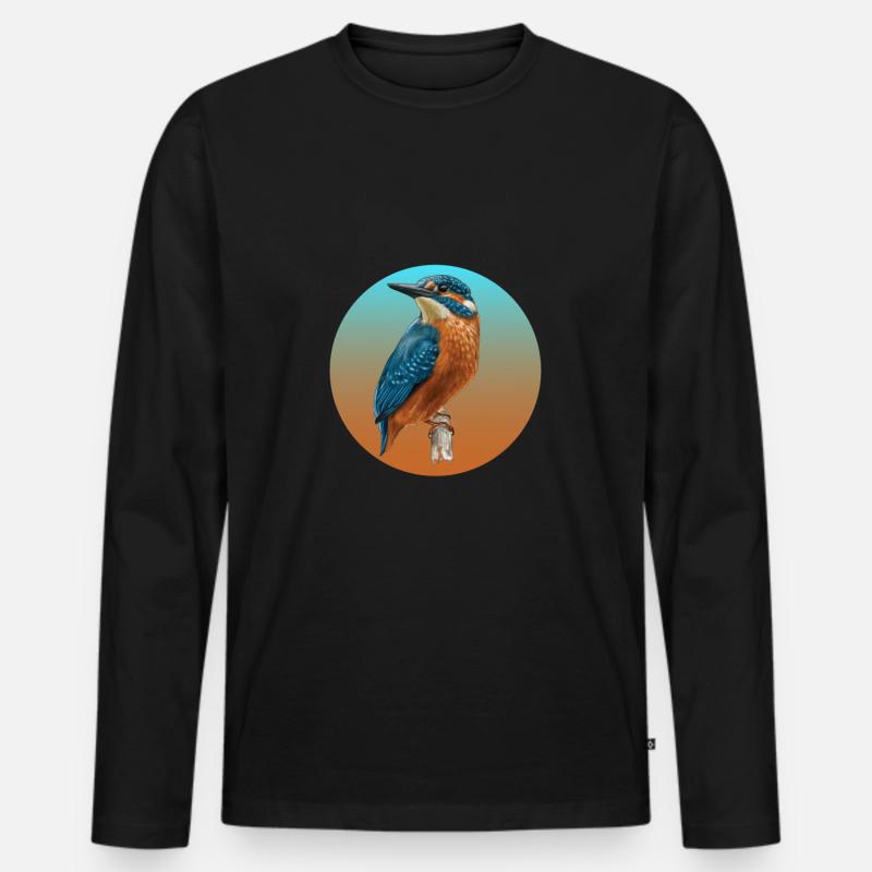 Vögel Eisvogel Vogel - Männer Premium Bio Langarmshirt - Schwarz