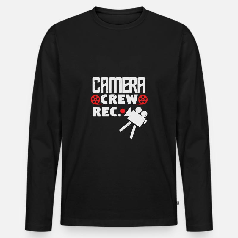 camera crew rec - Männer Premium Bio Langarmshirt - Schwarz