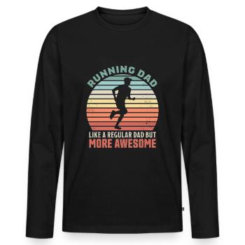 Super cadeau de coureur rétro de papa en cours d'exécution - T-shirt manches longues Premium bio Homme - noir - Devant - Nico (187cm)