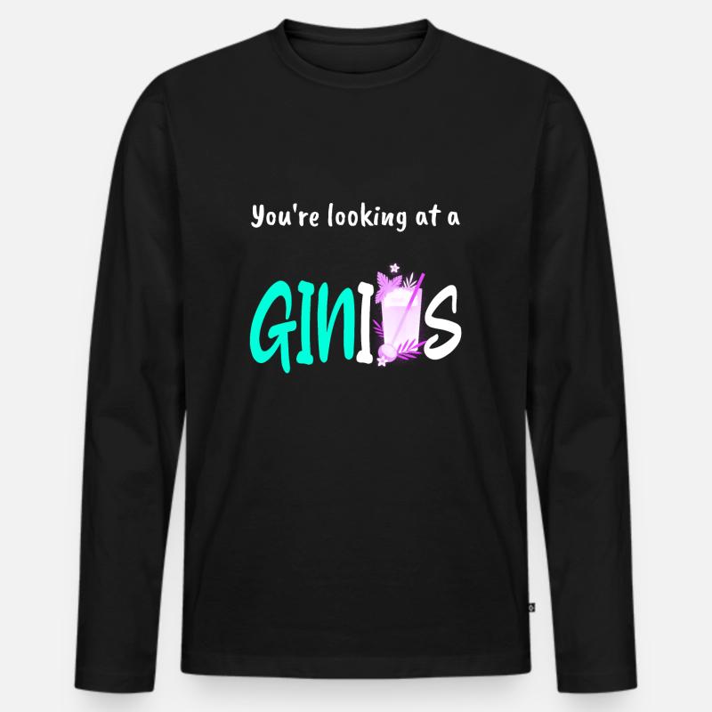 Gin Gin Gin - Männer Premium Bio Langarmshirt - Schwarz