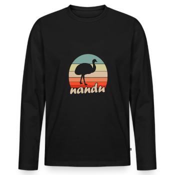 Laufvogel Tier Rennen Geschenk Farm Nandu - Männer Premium Bio Langarmshirt - Schwarz - Vorne - Nico (187cm)