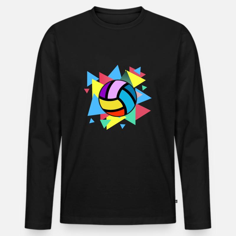 Volleyball Bunt - Männer Premium Bio Langarmshirt - Schwarz