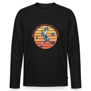 Climbing Walls Are Meant For Climbing - Men's Premium Organic Long Sleeve Shirt - black - Front - Nico (187cm)