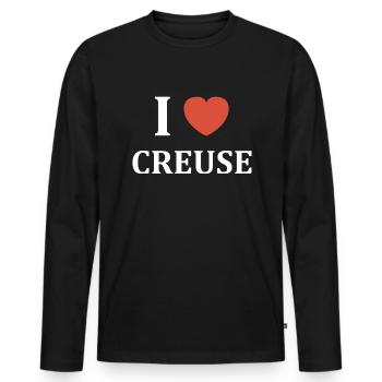 i love creuse - T-shirt manches longues Premium bio Homme - noir - Devant - Nico (187cm)