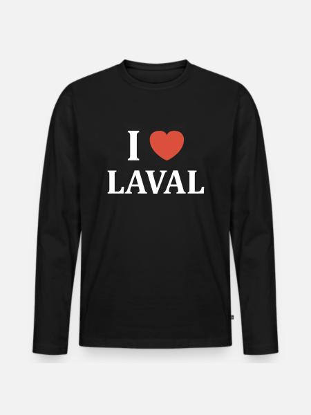 i love laval - T-shirt manches longues Premium bio Homme - noir