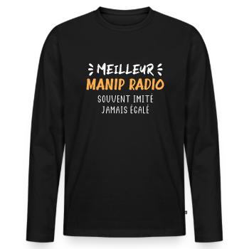 Souvent imité jamais égalé meilleur Manip Radio - T-shirt manches longues Premium bio Homme - noir - Devant - Nico (187cm)