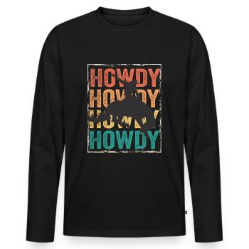 Rodéo Howdy - T-shirt manches longues Premium bio Homme - noir - Devant - Nico (187cm)