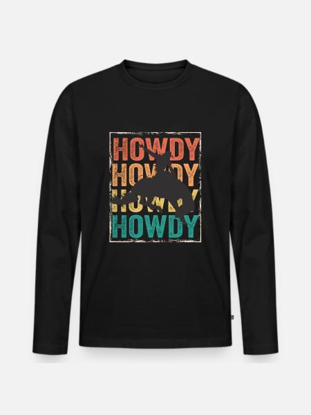 Rodeo Howdy - Men's Premium Organic Long Sleeve Shirt - black