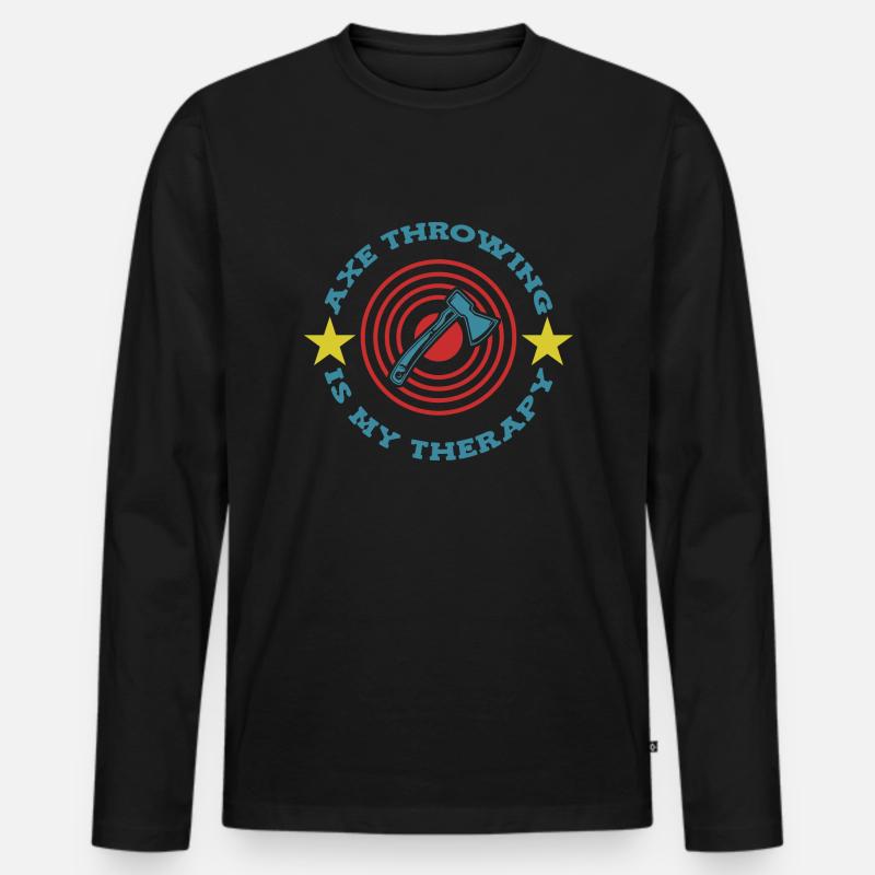 Axe throw axe throwing - Men's Premium Organic Long Sleeve Shirt - black