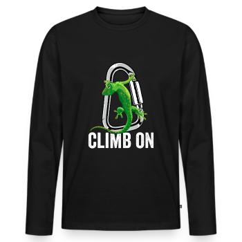 Climbing Climb On - Men's Premium Organic Long Sleeve Shirt - black - Front - Nico (187cm)