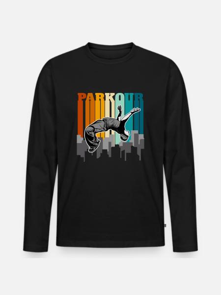 Parkour Urban - Männer Premium Bio Langarmshirt - Schwarz