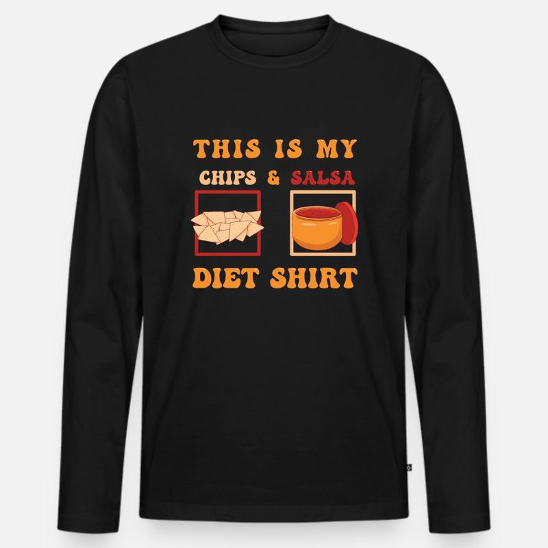 Chips und Salsa Nachos - Männer Premium Bio Langarmshirt - Schwarz