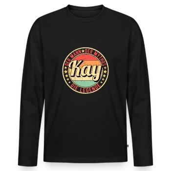 Kay Der Mann Der Mythos Die Legende - Männer Premium Bio Langarmshirt - Schwarz - Vorne - Nico (187cm)