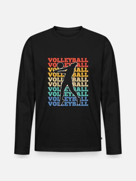 Volleyball Damen bunt - Männer Premium Bio Langarmshirt - Schwarz