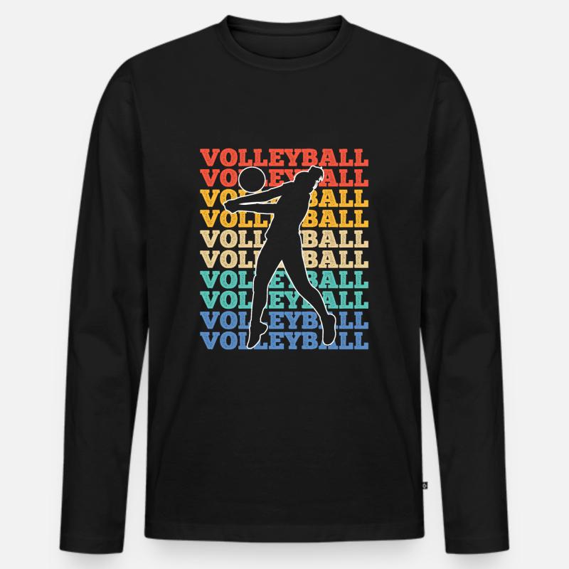 Volleyball Damen bunt - Männer Premium Bio Langarmshirt - Schwarz