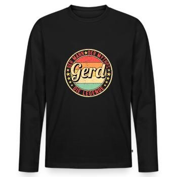 Gerd Der Mann Der Mythos Die Legende - Männer Premium Bio Langarmshirt - Schwarz - Vorne - Nico (187cm)
