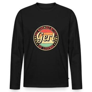 Gert Der Mann Der Mythos Die Legende - Männer Premium Bio Langarmshirt - Schwarz - Vorne - Nico (187cm)