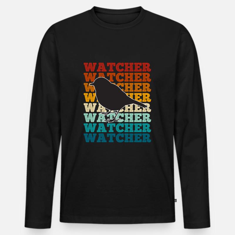Vögel Vogelbeobachter - Männer Premium Bio Langarmshirt - Schwarz