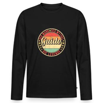 Guido Der Mann Der Mythos Die Legende - Männer Premium Bio Langarmshirt - Schwarz - Vorne - Nico (187cm)
