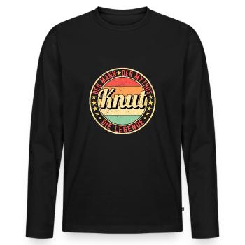 Knut Der Mann Der Mythos Die Legende - Männer Premium Bio Langarmshirt - Schwarz - Vorne - Nico (187cm)