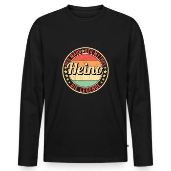 Heino Der Mann Der Mythos Die Legende - Männer Premium Bio Langarmshirt - Schwarz - Vorne - Nico (187cm)