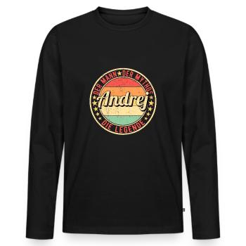 Andrej Der Mann Der Mythos Die Legende - Männer Premium Bio Langarmshirt - Schwarz - Vorne - Nico (187cm)