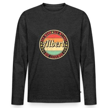 Albert Der Mann Der Mythos Die Legende - Männer Premium Bio Langarmshirt - Anthrazit meliert - Vorne - Nico (187cm)