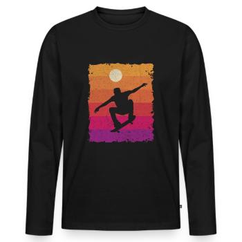 Skateboarding Skateboard Tricks Skater - Männer Premium Bio Langarmshirt - Schwarz - Vorne - Nico (187cm)