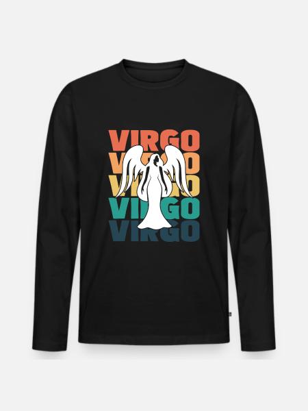 Virgo Zodiac Birthday - Men's Premium Organic Long Sleeve Shirt - black