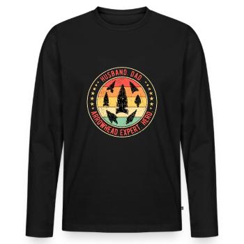 Arrowhead Fer de lance Arrowhead Papa - T-shirt manches longues Premium bio Homme - noir - Devant - Nico (187cm)