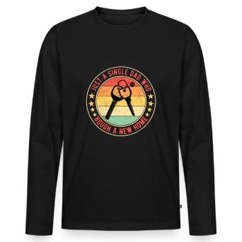 Pendaison de crémaillère Père Acheteur de maison Propriétaire - T-shirt manches longues Premium bio Homme - noir - Devant - Nico (187cm)