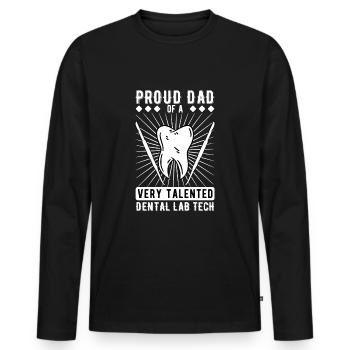 Dental Technician Dental Prosthodontist Dentist Father - Men's Premium Organic Long Sleeve Shirt - black - Front - Nico (187cm)