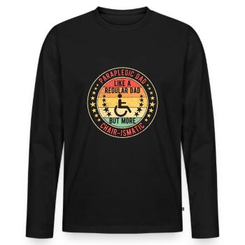 Rollifahrer Rollstuhlfahrer Vater - Männer Premium Bio Langarmshirt - Schwarz - Vorne - Nico (187cm)
