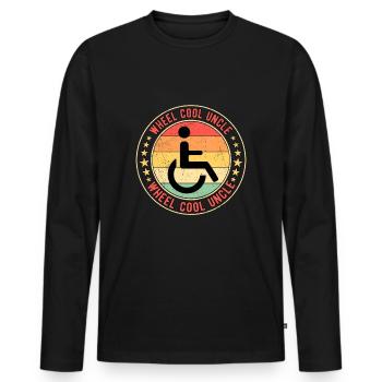 Rollifahrer Rollstuhlfahrer Wheel Cool Uncle - Männer Premium Bio Langarmshirt - Schwarz - Vorne - Nico (187cm)