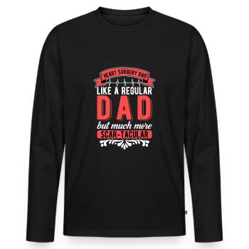 Chirurgie cardiaque Père Récupération de transplantation cardiaque - T-shirt manches longues Premium bio Homme - noir - Devant - Nico (187cm)