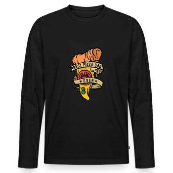 Pizzaïolo Père Papa Pizzaiolo - T-shirt manches longues Premium bio Homme - noir - Devant - Nico (187cm)