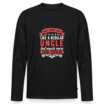 Heart Surgery Uncle Heart Transplant - Men's Premium Organic Long Sleeve Shirt - black - Front - Nico (187cm)