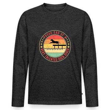 Dock Diving Dad Vater - Männer Premium Bio Langarmshirt - Anthrazit meliert - Vorne - Nico (187cm)