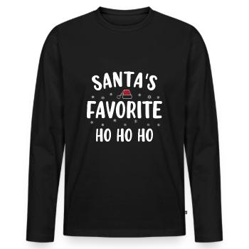 Santa's favorite ho - T-shirt manches longues Premium bio Homme - noir - Devant - Nico (187cm)