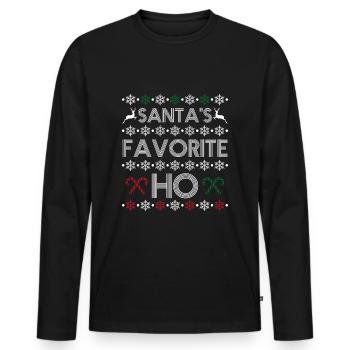 Santa's favorite ho - T-shirt manches longues Premium bio Homme - noir - Devant - Nico (187cm)