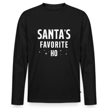 Santa's favorite ho - T-shirt manches longues Premium bio Homme - noir - Devant - Nico (187cm)