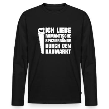 Ich Liebe Romantische Spaziergänge im Baumarkt - Männer Premium Bio Langarmshirt - Schwarz - Vorne - Nico (187cm)
