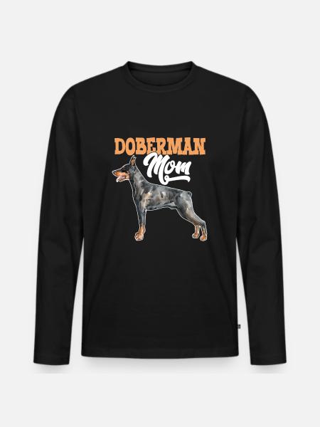 Dobermann Hund Dobermann Mutter - Männer Premium Bio Langarmshirt - Schwarz