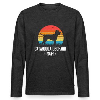 Louisiana Catahoula Leopard Dog - Männer Premium Bio Langarmshirt - Anthrazit meliert - Vorne - Nico (187cm)