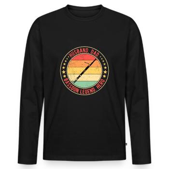 Fagott Fagottist Husband Dad Bassoon Legend - Männer Premium Bio Langarmshirt - Schwarz - Vorne - Nico (187cm)
